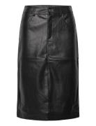 Nmkath Nw Front Slit Midi Skirt Pu NOISY MAY Black