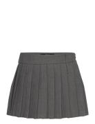 Pleated Mini Skirt Mango Grey