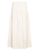 Elastic Panel Flared Skirt Mango Cream