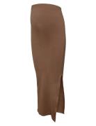 Mlalanis Seamless Al Rib Skirt Hw Noos Mamalicious Beige