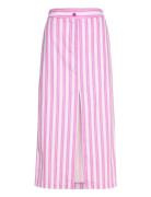 Slit Striped Skirt Mango Pink