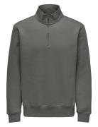 Onsconnor Reg 1/4 Zip Sweat ONLY & SONS Grey