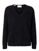 Slflulu New Ls Knit V-Neck B Noos Selected Femme Black