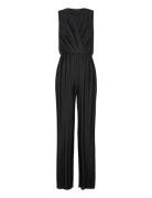 Ronnie Pleated V Neck Jumpsuit French Connection Black