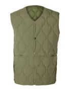 Slhrelax-Cfw Quilt Vest Ex Selected Homme Khaki