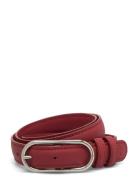 Glossy Nola Leather Belt Becksöndergaard Red