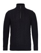 Jacob Cable Knit Half Zip Superdry Navy