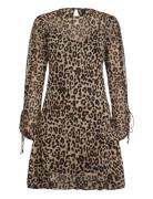 Short Leopard-Print Dress Mango Brown