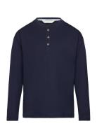 Long Sleeve Cotton T-Shirt Mango Navy