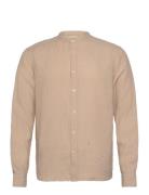 Theo Linen Stand Shirt Mos Mosh Gallery Beige