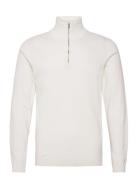 100% Recycle Knit Half Zip Lindbergh White