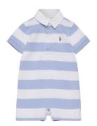 Striped Cotton Rugby Shortall Ralph Lauren Baby Blue