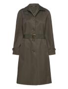 Belted Cotton-Blend Trench Coat Lauren Ralph Lauren Green