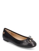 Jayna Leather Flat Lauren Ralph Lauren Black