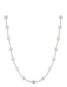 The Pearl Stud Necklace- White LUV AJ Silver