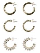 Pcnibbi 3-Pack Earrings Pieces Gold