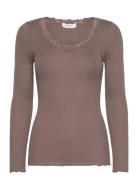 Silk T-Shirt W/ Lace Rosemunde Brown