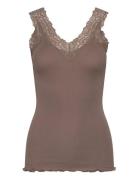 Organic Top W/ Lace Rosemunde Brown