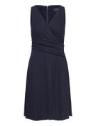 Surplice Jersey Sleeveless Dress Lauren Ralph Lauren Navy