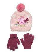 Bonnet & Gloves Peppa Pig Pink