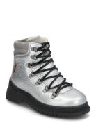 Boots - Flat - With Lace And Zip ANGULUS Silver