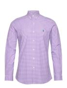 Slim Fit Gingham Stretch Poplin Shirt Polo Ralph Lauren Purple