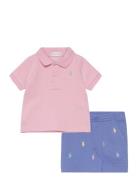 Mesh Polo Shirt & Short Set Ralph Lauren Baby Patterned