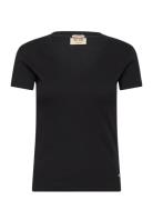 Mmnicole V-Ss Rib Tee MOS MOSH Black