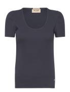 Mmlani O-Ss Rib Tee MOS MOSH Navy