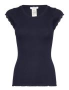 Short Sleeve Top W/ Lace Rosemunde Navy