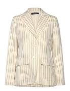 Striped Cotton-Blend Blazer Lauren Ralph Lauren Cream