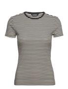 Striped Stretch Cotton Crewneck Tee Lauren Ralph Lauren Black