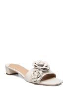 Fay Floral-Trim Nappa Leather Sandal Lauren Ralph Lauren White