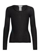 Belize Long Sleeve Pointelle T-Shir Rosemunde Black