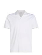 Smooth Cotton Open Placket Polo Calvin Klein White