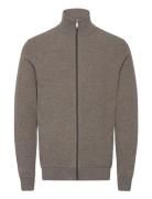 Slhross Ls Knit Structure Full Zip Noos Selected Homme Grey