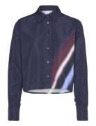 Boxy Shirt With Ray Print Coster Copenhagen Navy