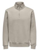 Onsconnor Reg 1/4 Zip Sweat ONLY & SONS Cream