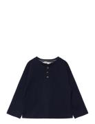 Long Sleeve Cotton T-Shirt Mango Navy