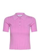 Polo-Neck T-Shirt Mango Pink