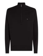 Essential Cotton Zip Mock Tommy Hilfiger Black