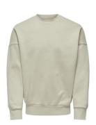 Onsdan Life Rlx Heavy Sweat Crew ONLY & SONS Cream