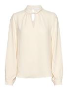 Visurashil High Neck L/S Top/R/Dfs Vila Cream