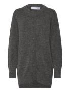 Slfsia Ras Ls Knit Long Cardigan Selected Femme Grey