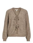 Objflora Re L/S Knit Cardigan Noos Object Brown