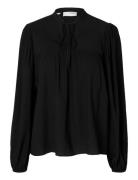 Slfkaterine Ls Tie Top B Selected Femme Black