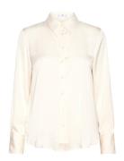 Satin Finish Flowy Shirt Mango Cream