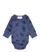 Bamboo Body L.s Blue Astronaut Geggamoja Blue