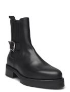 Biapanama Buckle Chelsea Boot Smooth Leather Bianco Black