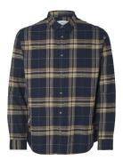 Slhslimowen-Flannel Shirt Ls Noos Selected Homme Navy